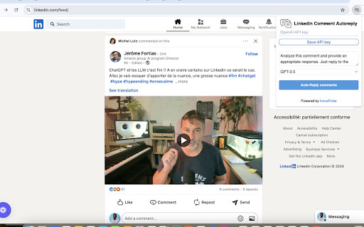 ChatGPT LinkedIn Comment Reply Extension - 谷歌插件