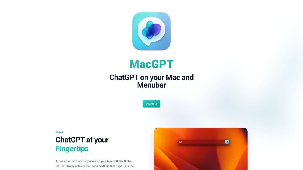 MacGPT - 在你的菜单栏中使用ChatGPT