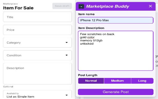 Marketplace Buddy - 谷歌插件