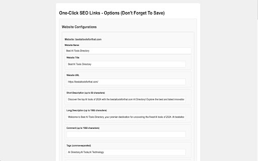 One-Click SEO Links - 谷歌插件