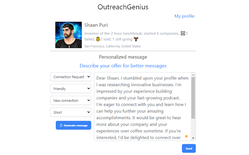 LinkedIn AI Outreach - 谷歌插件
