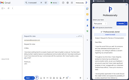 Professional Email Rephraser - 谷歌插件