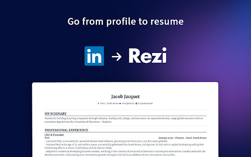 Linkedin to Resume - 谷歌插件