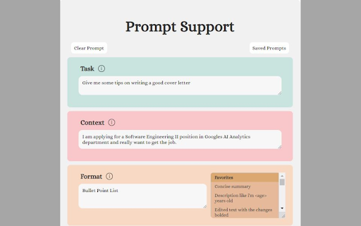 Prompt Support - 谷歌插件