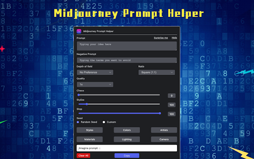 Midjourney Prompt Helper - 谷歌插件