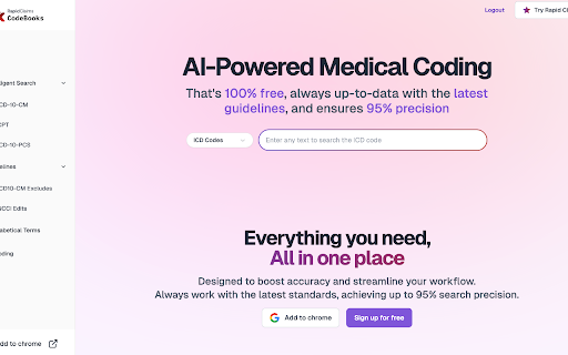 AI Medical Coding Assistant - 谷歌插件