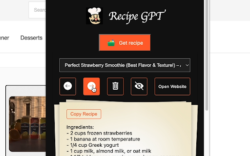 Recipe GPT - 谷歌插件