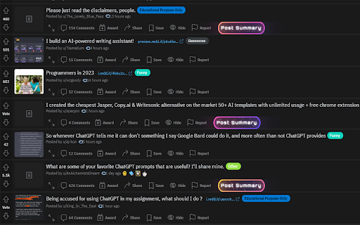 Reddit Comment Summarizer - 谷歌插件
