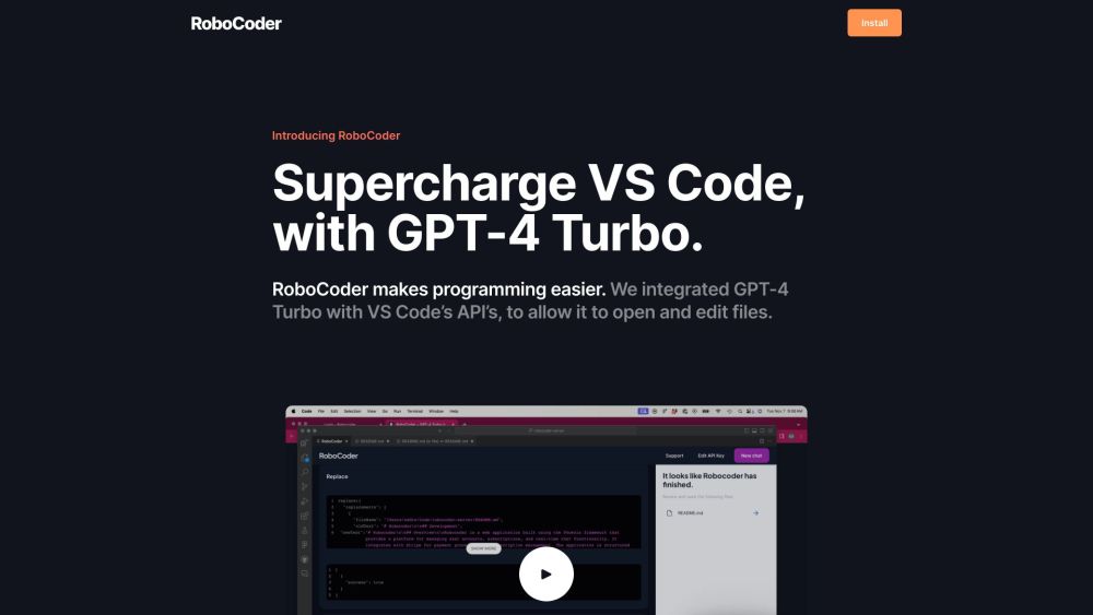 RoboCoder - 在VS Code中使用GPT-4 Turbo的编程辅助工具