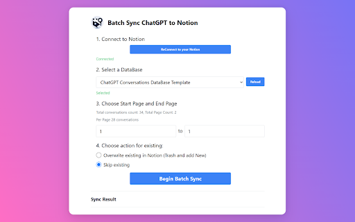 Save ChatGPT to Notion Database - 谷歌插件