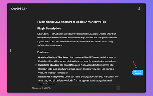 Save ChatGPT to Obsidian - 谷歌插件
