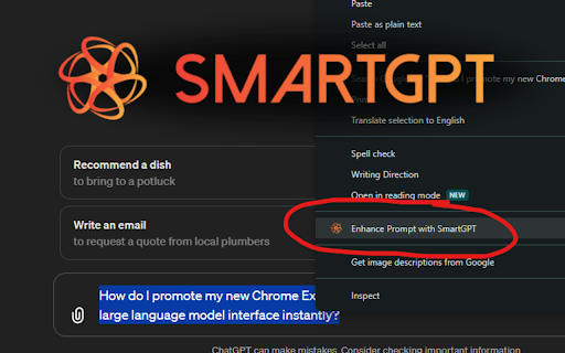 SmartGPT Prompt Enhancer - 谷歌插件