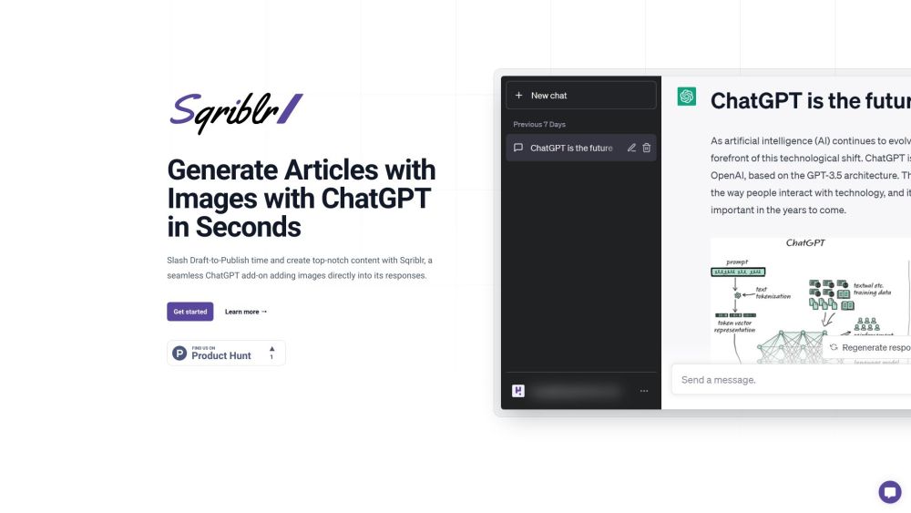 Sqriblr - 在几秒内生成带有图像的博客文章的ChatGPT插件
