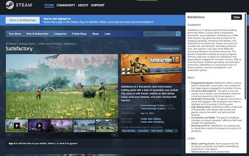 Steam Review Summarizer - 谷歌插件