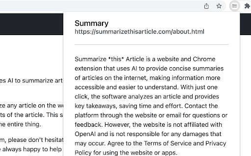Summarize This Article - 谷歌插件