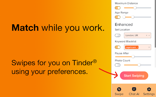 Auto Swiper for Tinder - 谷歌插件