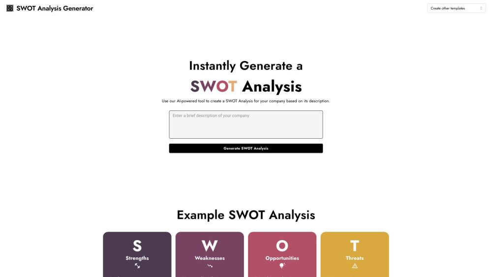 AI SWOT分析生成器