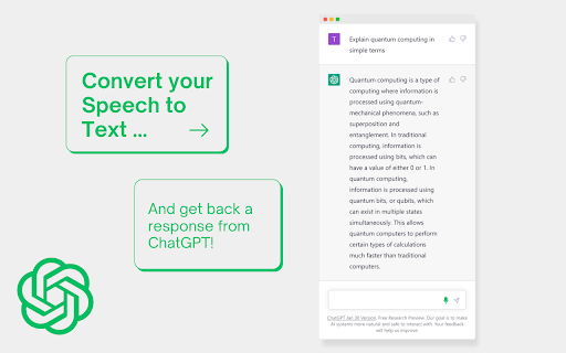 ChatGPT Speech-to-Text Extension - 谷歌插件