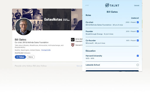 TALNT / Profile AI Chrome Extension - 谷歌插件