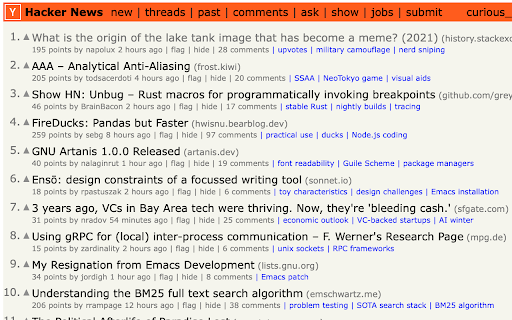 Hacker News Navigator - 谷歌插件