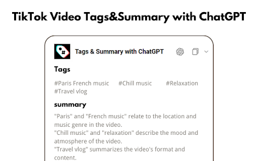 TikTok Video Tags Extension - 谷歌插件