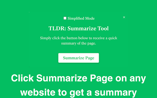 TLDR: Summarize Tool - 谷歌插件