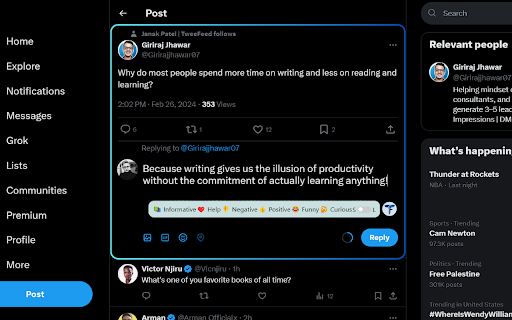 TweetCraft - 谷歌插件