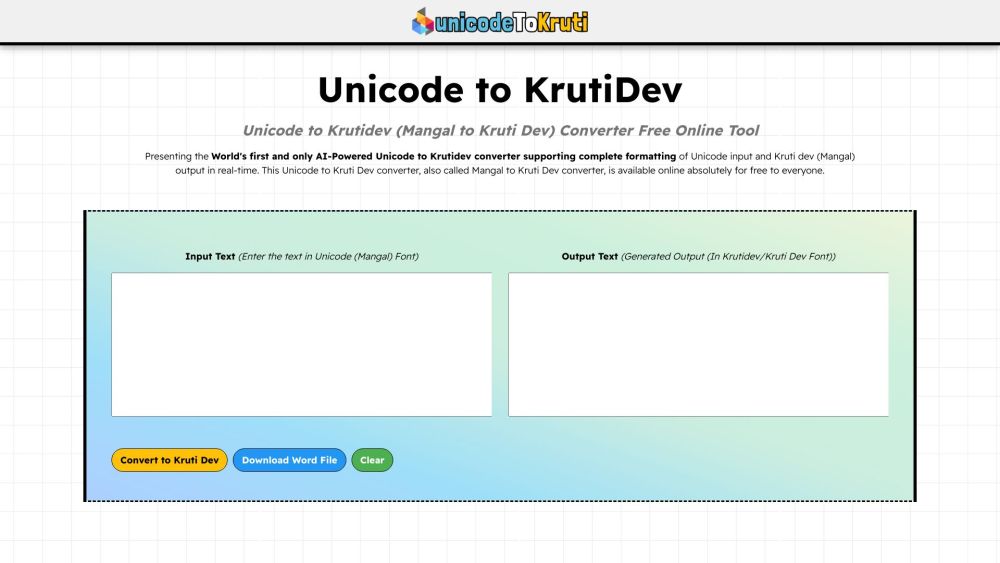 Unicode to Kruti Dev Converter