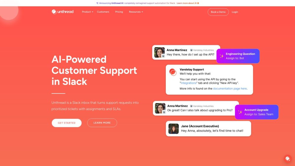 Unthread - 在 Slack 中的AI支持