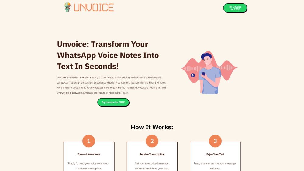 Unvoice Bot - 您的AI WhatsApp语音转录工具