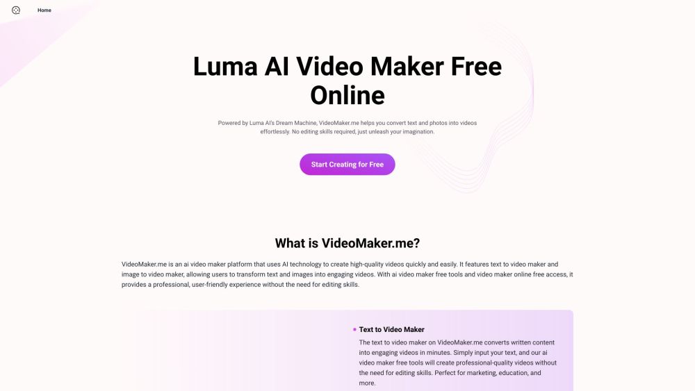 Video Maker Free Online Powered by Luma AI