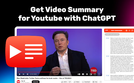 Video Summarizer - 谷歌插件