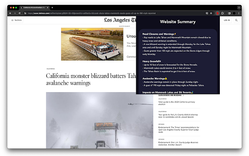 Website Summarizer - 谷歌插件