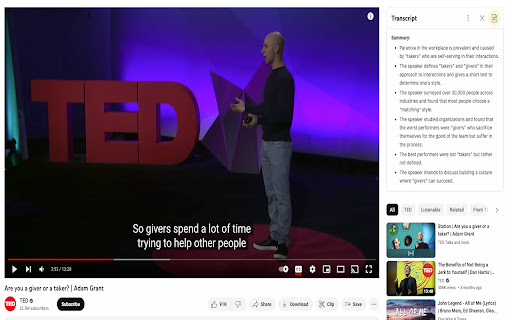 YouTube Video Summary Generator - 谷歌插件