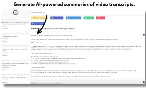 YouTube Transcript Summary with Gemini - 谷歌插件