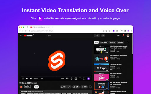Youtube Chinese Dubbing - 谷歌插件